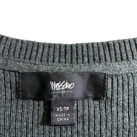 MOSSIMO Women Ribbed Knit Sweater Skater Dress Green XS Y2K Whimsigoth Casual - Picture 9 of 10